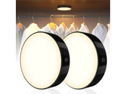 Luz Noturna Led Recarregável e Ajustável, com Bateria Integrada de 1000mah, Portátil. MDUG (pacote com 2 Unidades de Luz Quente)