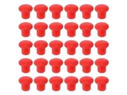 Pacote Com 30 Tampas De Segurança De Plástico Vermelho Para Vergalhão, Formato