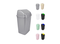 Cubo De Basura Con Tapadera Basculante - 15l / 25l / 30l / 50l - Papelera Ideal Para Cocina, Baño Y Oficina Plata 15 L