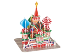Quebra-cabeça 3d Da Catedral De São Basílio, Moscou, 39 Peças, Material De Papelão, Dimensões 13x13x16 Cm.
