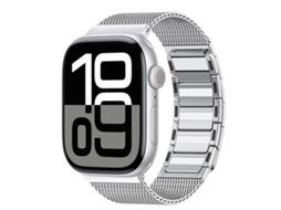Bracelete para Apple Watch 42/41/40/38mm Aço Inoxidável Magnético com Formato I Prateada XIAOMOYU