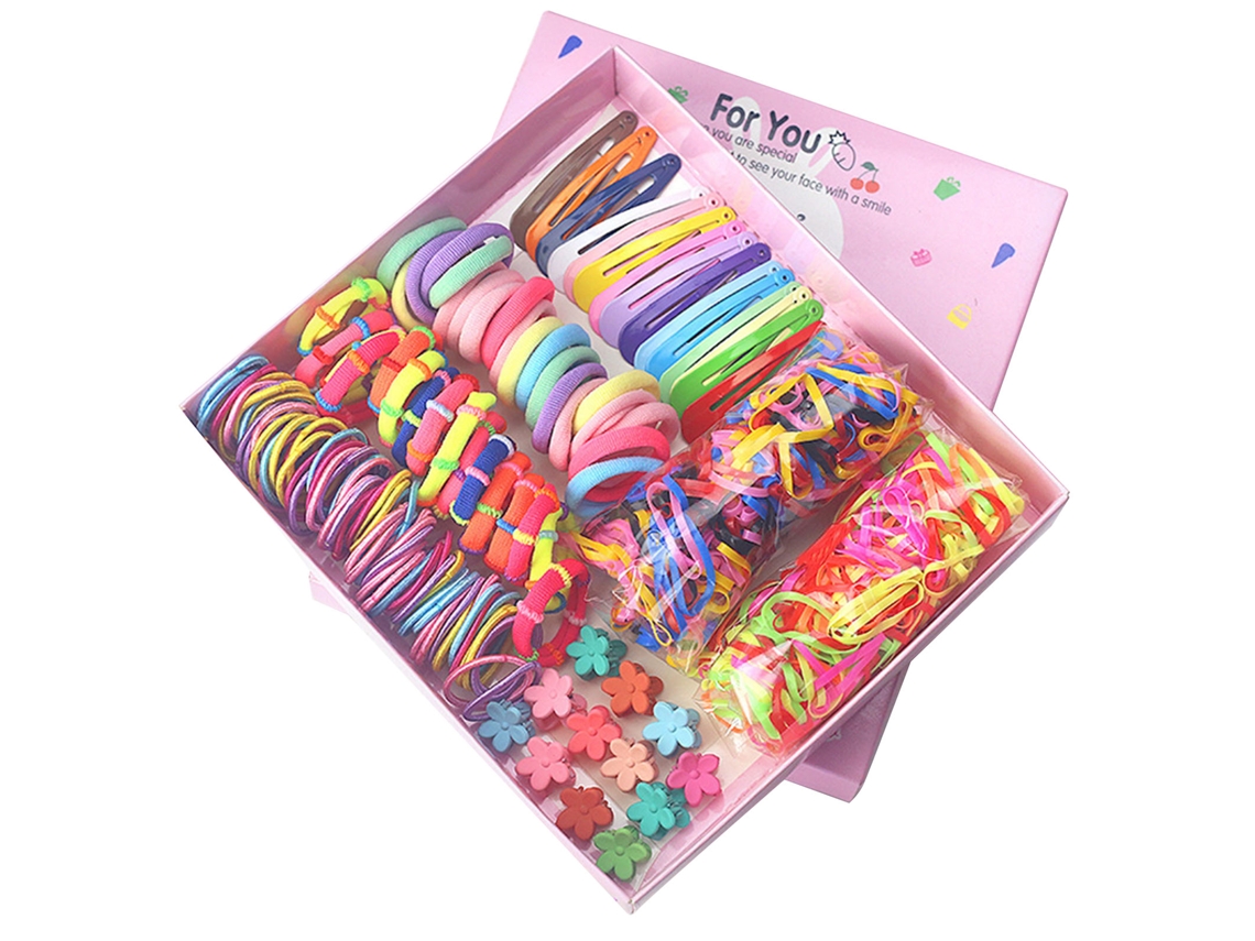 2026 conjunto de Accesorios para Cabello Niña Cuerdas Elásticas Y Horquillas Metálicas En Caja Regalo