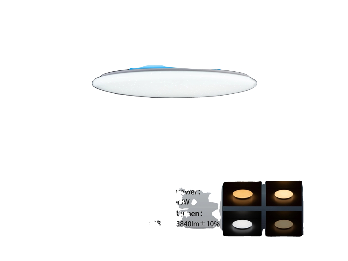 Luz De Teto Led Inteligente, Caixinha De Som Bluetooth, Controle Por Voz, Design Moderno,alswf 50cm 48w Xd Oem