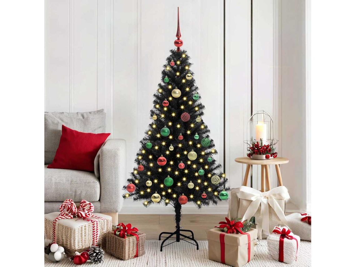 Vidaxl Árvore De Natal Preto 150 Cm Pvc