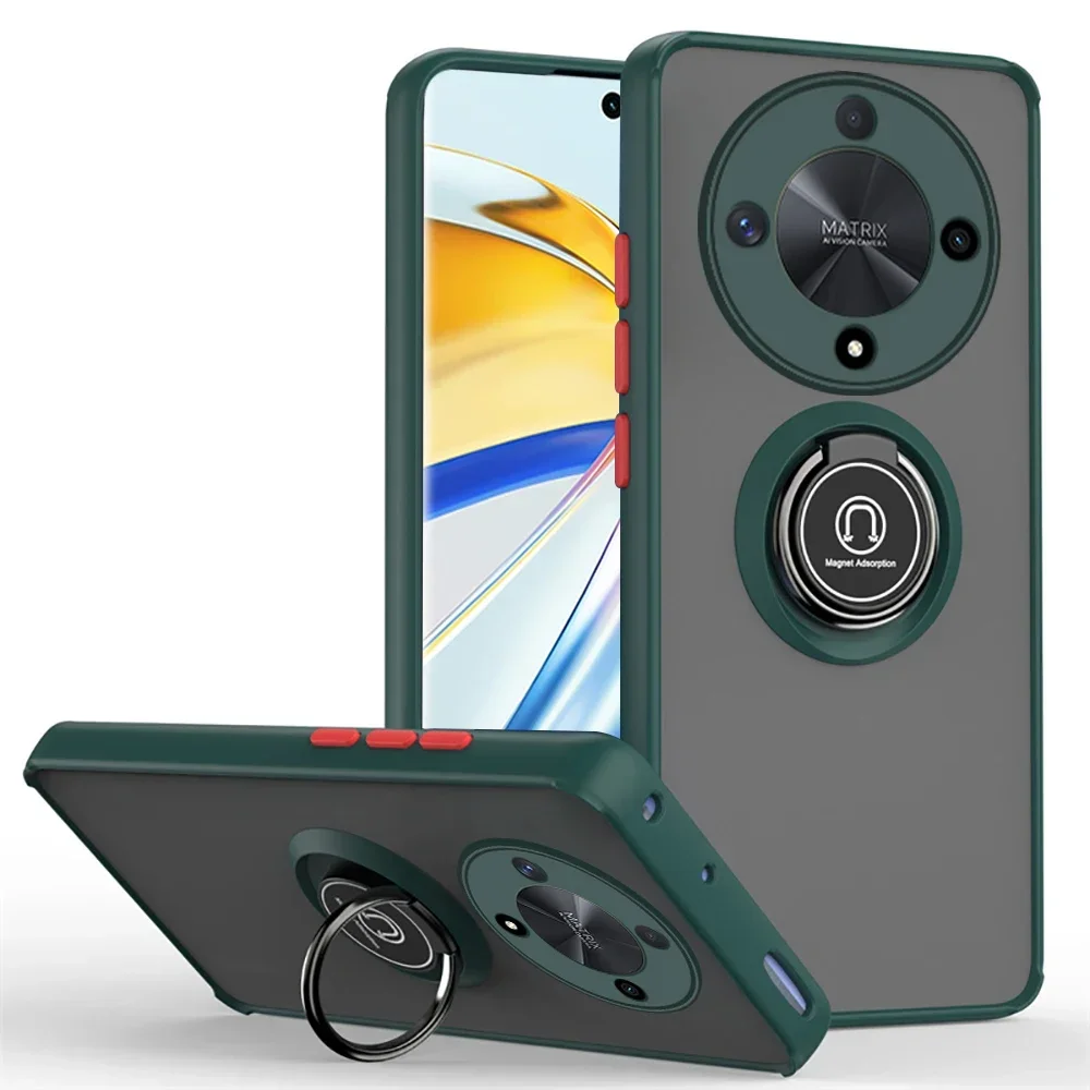 (verde Escuro, Honor X30i) Capa Protetora Magnética Fosca Para Carro, Resistente A Impactos E Quedas, Capa Rígida E Durável.