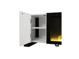 Painel de TV para lareira elétrica, efeito chama, sem função de aquecimento, acabamento brilhante, conjunto de combinação de cores Ehstmind