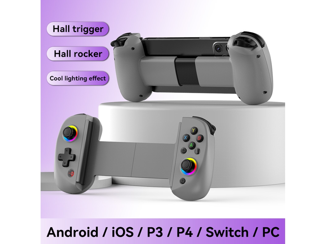 Controlador De Tablet Rgb D8 Pro Sem Fio, Joystick Expansível Bluetooth Compatível Com Switch, Ps3, Ps4, Android E Ios, Cinza. Aeuzwr