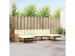 Vidaxl Conjunto De Sofás Para Exterior 6 Unid. Branco E Creme
