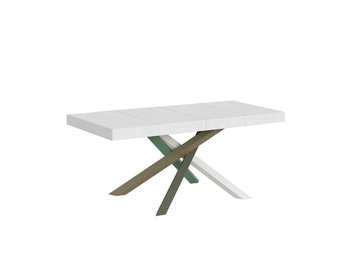 Mesa de Jantar Extensível 90X120/224 Cm Volantis Premium Cinza Branca Quadro 4/A ITAMOBY