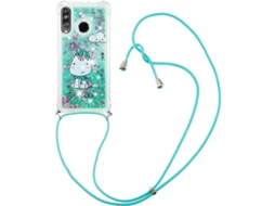 Correia Protetor Unicórnio para Huawei Huawei P30 Lite HONGWE. Pele Sintética Verde