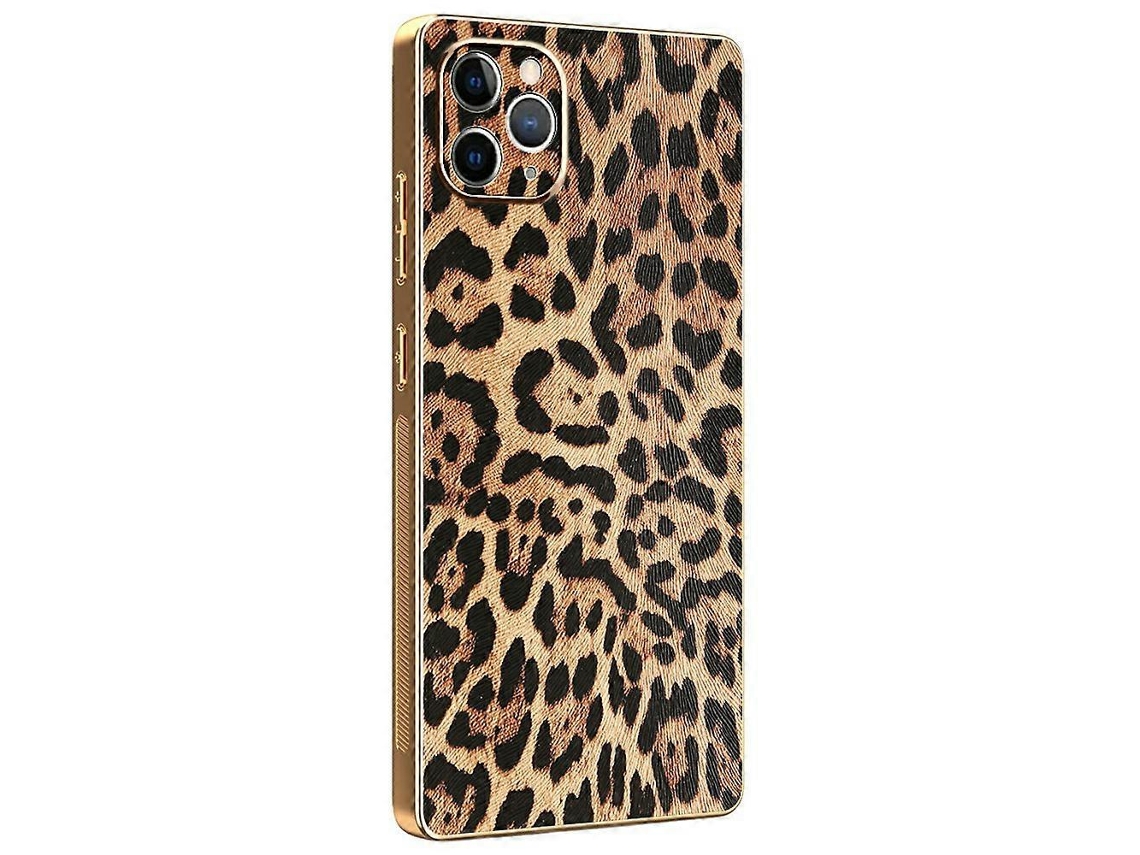 Capa Tkdaddy Para Iphone 11 Pro Com Estampa De Leopardo, Couro Sintético Revestido, Pc Tpu Galvanizado