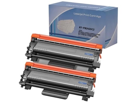 Cartucho De Toner Substituto Brother Tn2420 Compatível Com Mfc L2710 Mfc L2730 Mfc L2750 Dcp L2530 Hl L2350 Hl L2370 Pacote 2 Pretos Phonillico