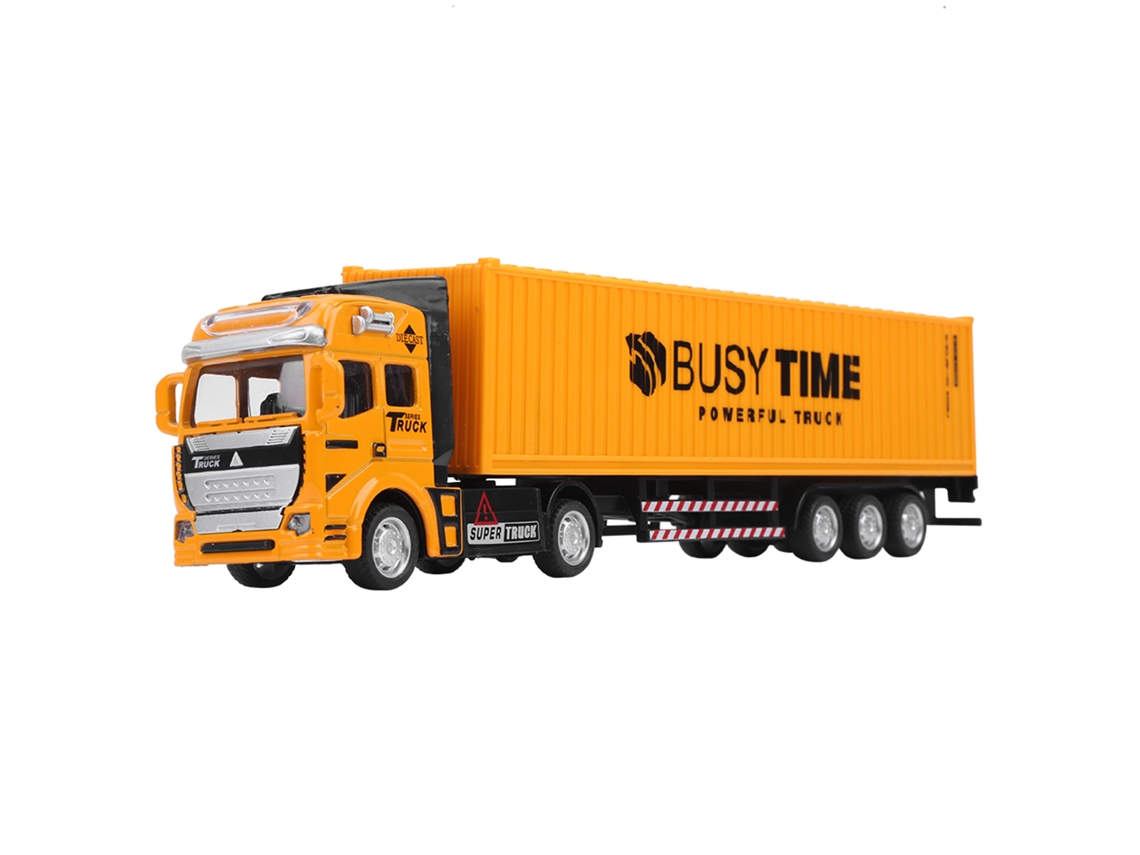 Primerox modelo de Caminhão Container 1:48 Simulação Alta Liga/plástico Brinquedo Carro Infantil Amarelo