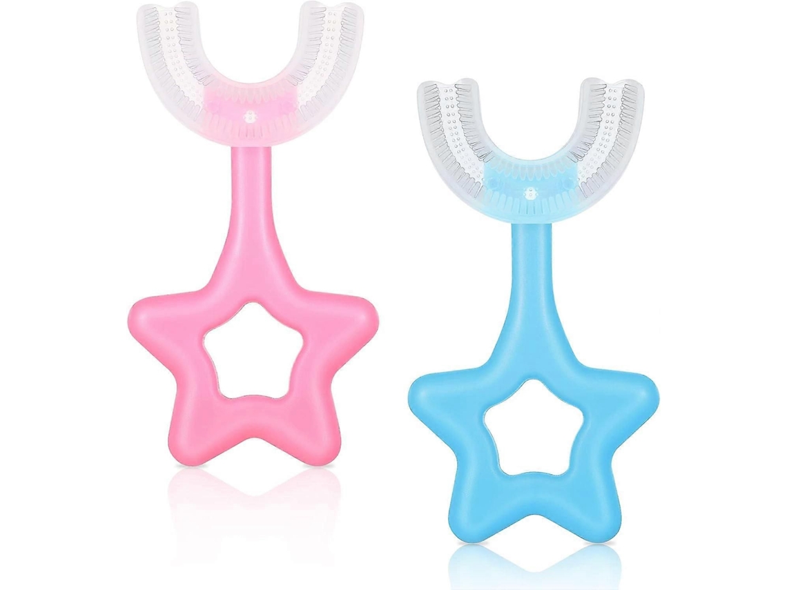 2 Escovas de Dentes Infantis Manuais em Formato U, Escova Infantil Silicone para Boca Completa. GOKOCO