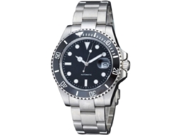 Relógio de Pulso Automático para Homem com Mostrador Preto e Moldura em Cerâmica Submariner em Aço Inoxidável