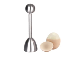 Ferramenta Abrir Ovos - Cortador Ovos - Utensílio Cozinha - 3,2x3,2x13,6 Cm - Aço Inoxidável - Prateado
