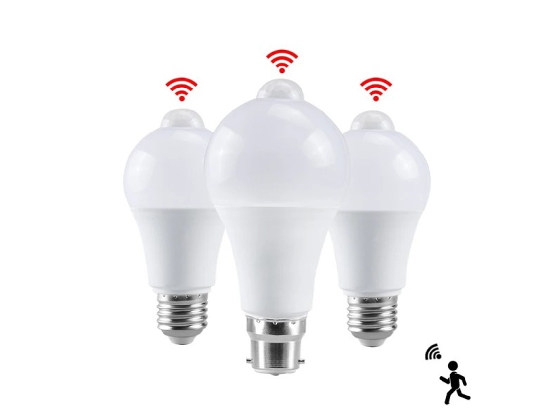 Lâmpada Led E27 Com Sensor De Movimento Pir 85 265v 12w 15w 18w Com Sensor De Movimento Brilvibera