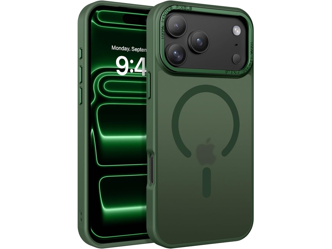 Capa Fosca Magsafe Compatível Com Iphone 17 Pro - Verde Escuro