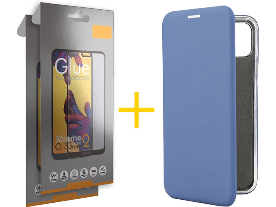 Capa e Película Apple iPhone 11 Pro Max SKYHE Flip Cover 0440 Azul