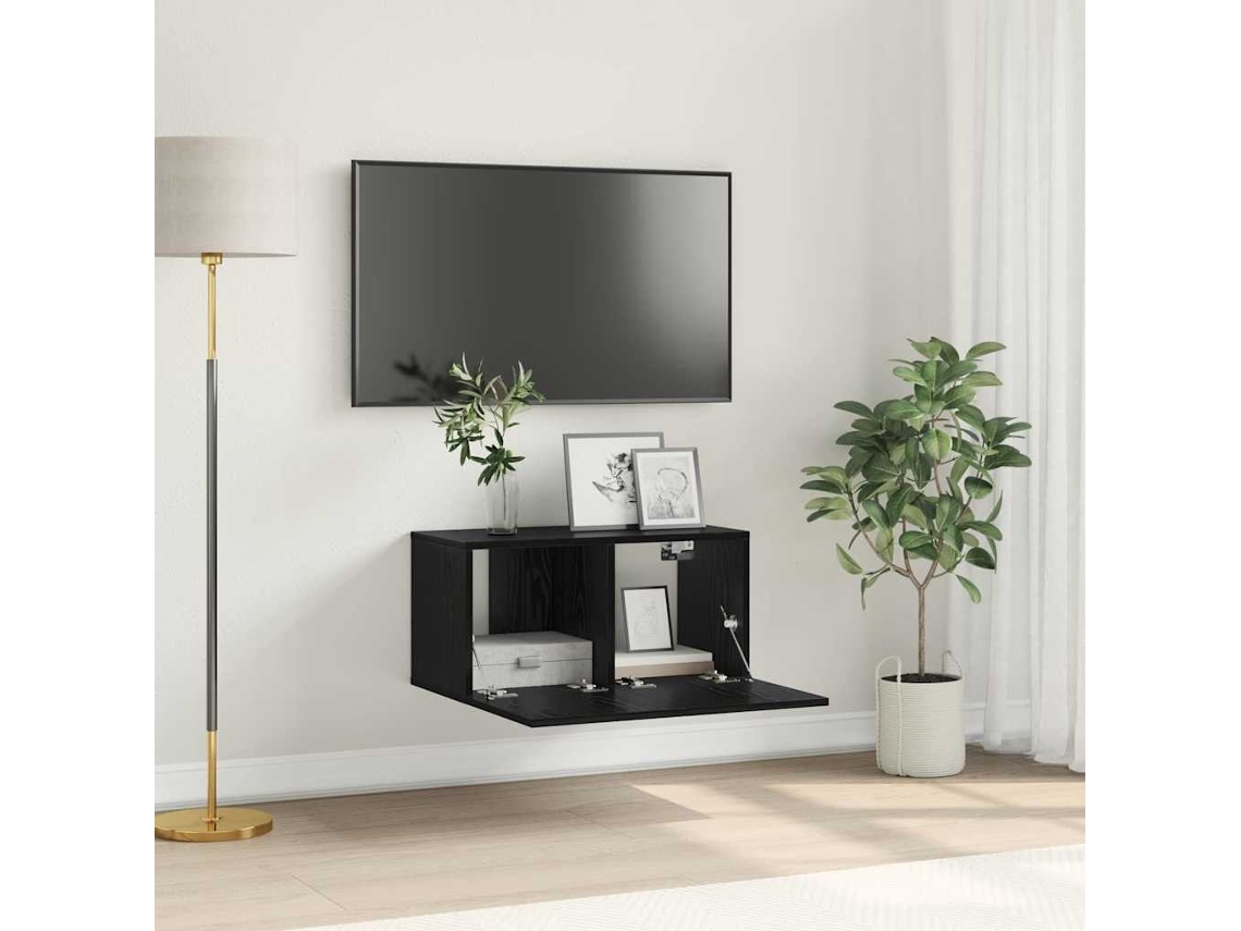 Vidaxl Conjunto De Móvel De Tv Montado Na Parede Preto 60 X 30 X 30 Cm