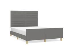 Bed Frame With Headboard, Bed Frames With Headboards Vidaxl Cinzeto Tecido (140 X 200 Cm)