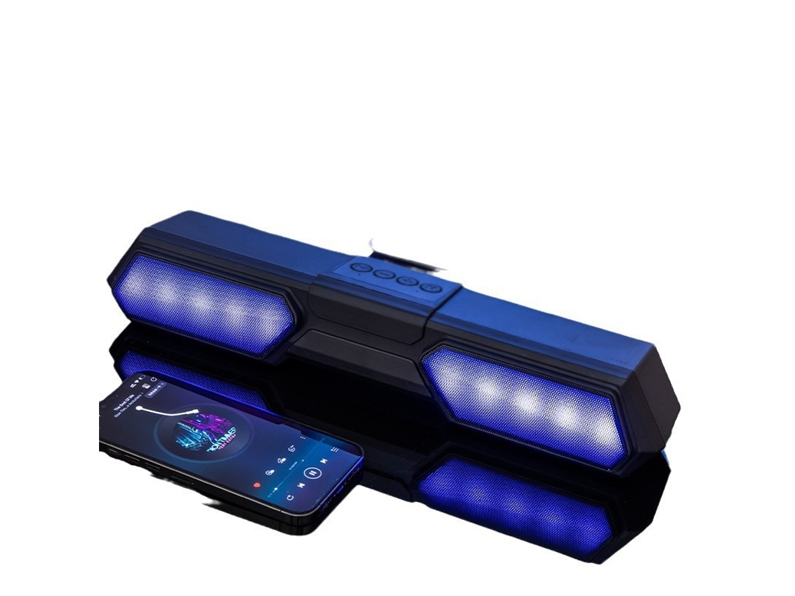 Soundbar HEXINYIGJLY Rgb portátil com Rádio FM e Usb alto-falante Bluetooth para PC, TV, jogos, cartão Sd preto