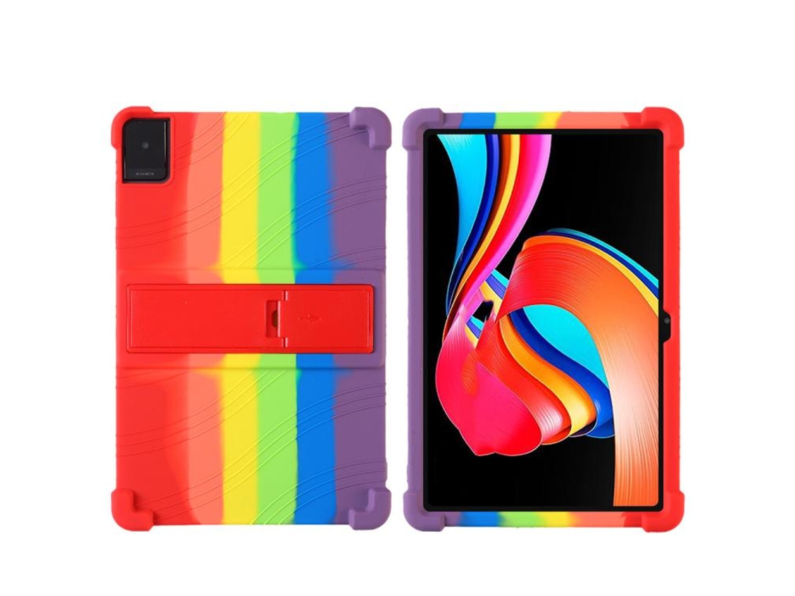 Capa De Silicone Anti‑choque Halinuia Com Suporte, Cor Arco‑íris Para Tcl Tab 10l Gen 2
