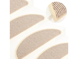 Vidaxl Tapetes De Escada 15 Peças 56x17x3 Cm Branco E Marrom Semicircular
