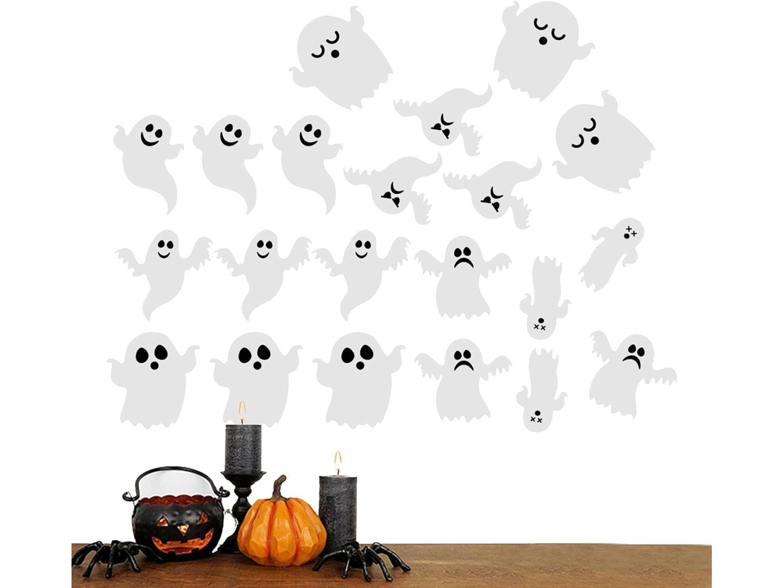 Adesivos De Halloween, Decorações Assustadoras Para Festas, Acessórios Para Janelas Com Espelho |
