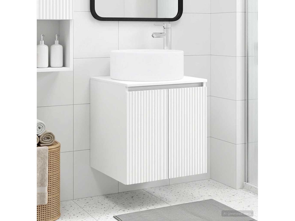 Vidaxl Vanidade De Pia De Parede Branco 49,5 X 44,5 X 65,5 Cm