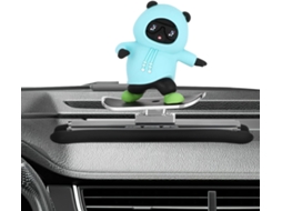 Urso Patinador Decorativo Azul Para Painel De Carro.