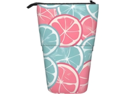 Pink Blue Case Trousse Crayons Télescopique Citrus Slices Print Durable Boite Crayon Légère Peil