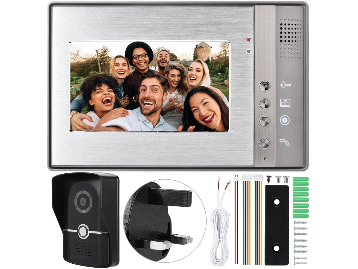 Campainha Interfone De Vídeo Com Fio De 7 Polegadas (802fg11) (interfone De Lcd, Câmera Infravermelha)