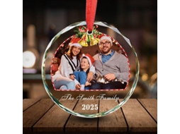Ornamento Personalizado Em Verre De Cristal Com Foto, Decoração De Sapin De, Cadeau For Familia, Casais,