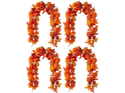 Guirlanda De Folhas De Outono Para Exterior, Conjunto De 4 Peças Com Guirlandas Decorativas Artifici Gokoco