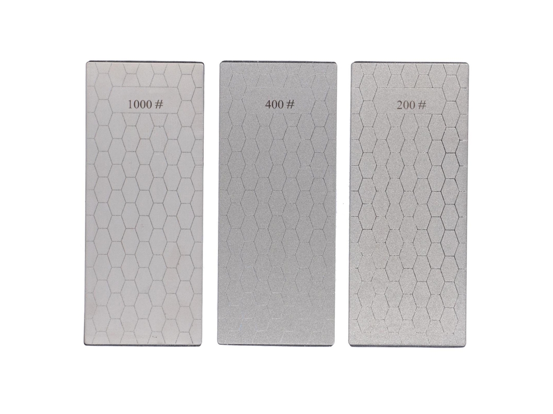 3 Piezas De Piedra De Afiar Com Base Antideslizante 200 400 1000 Grit Para Facas De Cozinha Exterior