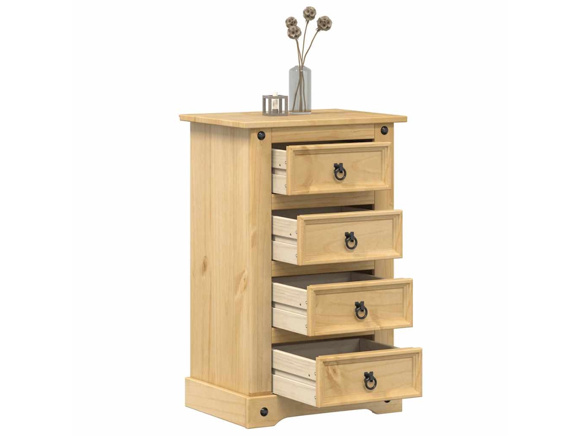 Vidaxl Mesa De Cabeceira Corona 53x39x84 Cm Madeira De Pinho Maciça