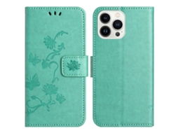 Capa Em Couro Pu Com Suporte Para Apple Iphone 16 Pro Max - Ciano