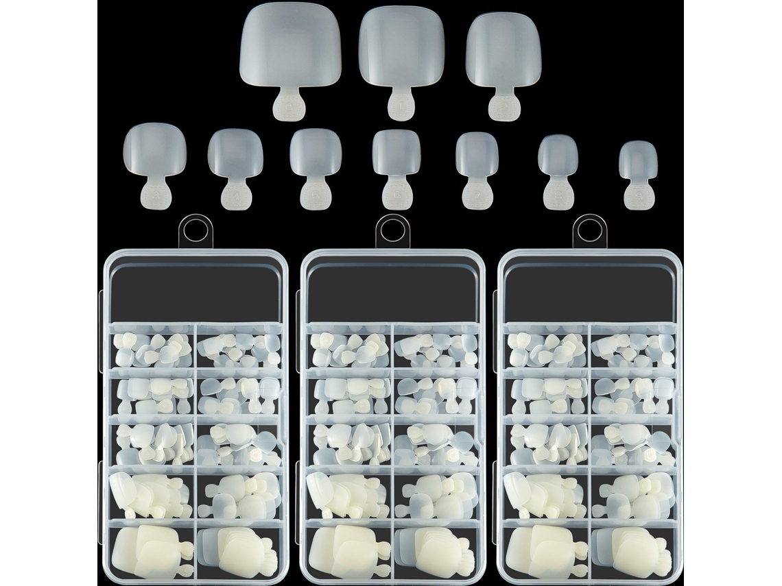 Peças Pontas De Unhas Falsas De Acrílico Unhas Postiças Cobertura Completa Unhas Francesas Artificiais Com Caixa Natural ZMDECQNA 300 Un