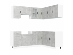 Kitchen Cabinet Set, Kitchen Cabinet Sets Vidaxl Cinzeto Madeira Processada (n/a)