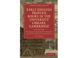Livro Early English Printed Books In The University Library, Cambridge De C E Sayle (inglês)