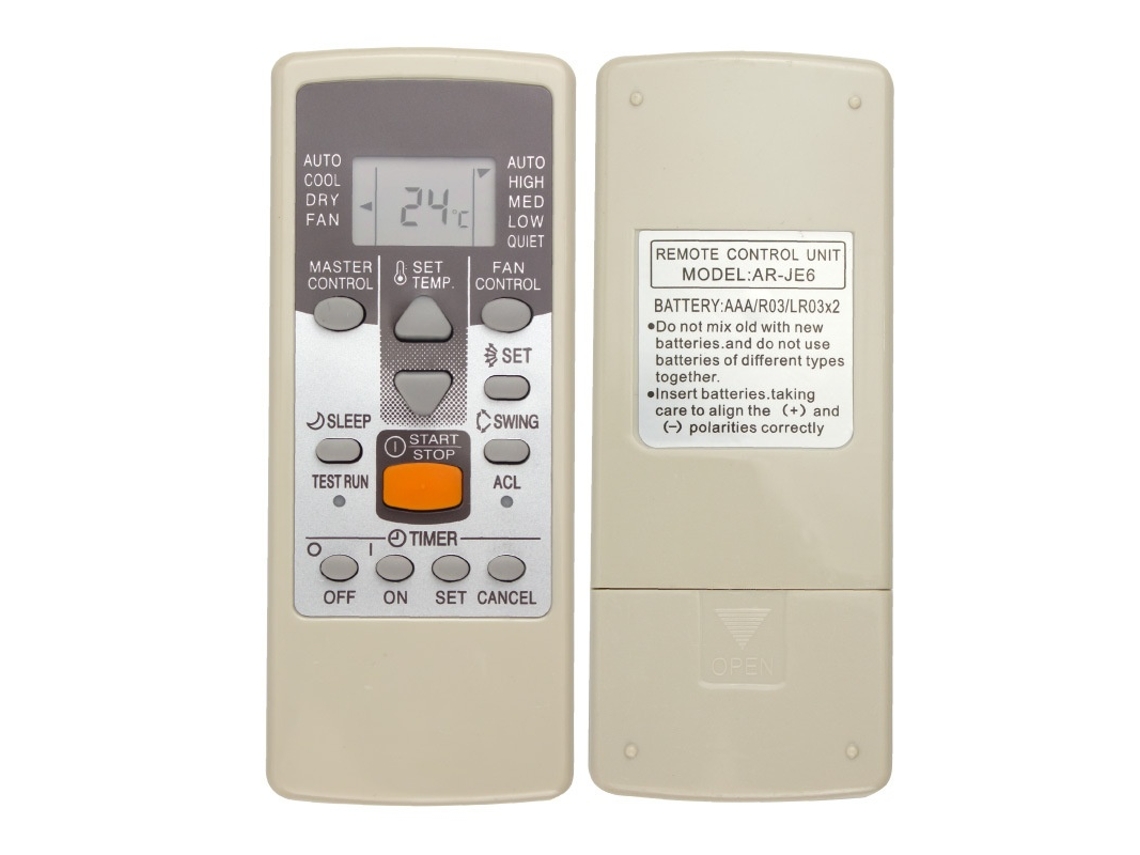 Lurelia Comando Remoto Para Ar Condicionado Fujitsu Ar-je6 Com