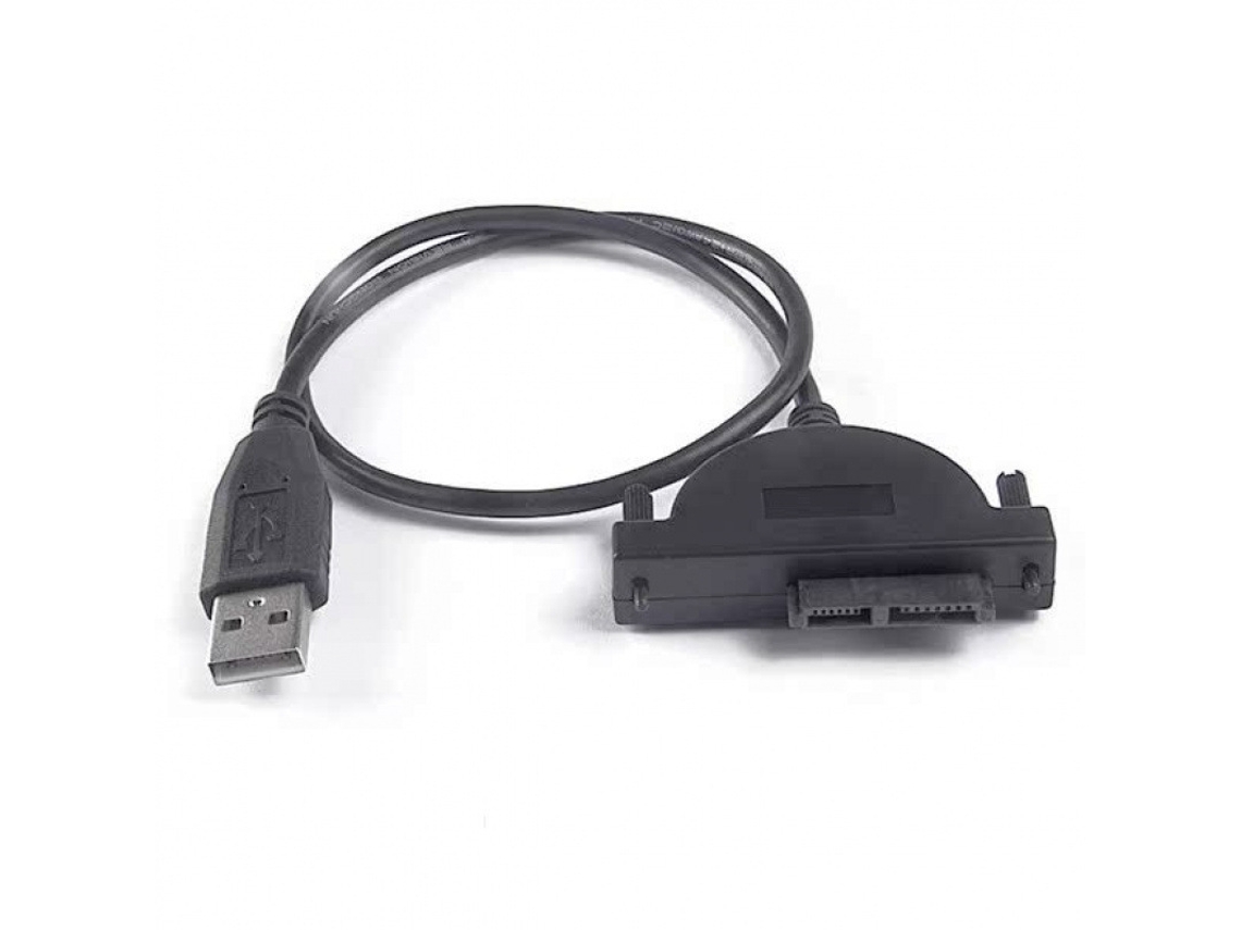 Cabo Adaptador Usb 2.0 para Slim Sata, Preto, Conector Usb Único, 7+6 Pinos, ZYBLSSBB