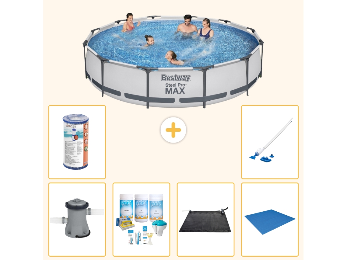 Piscina Bestway Steel Pro Max Redonda 366x76 Cm 7 peças S22142 BESTWAY