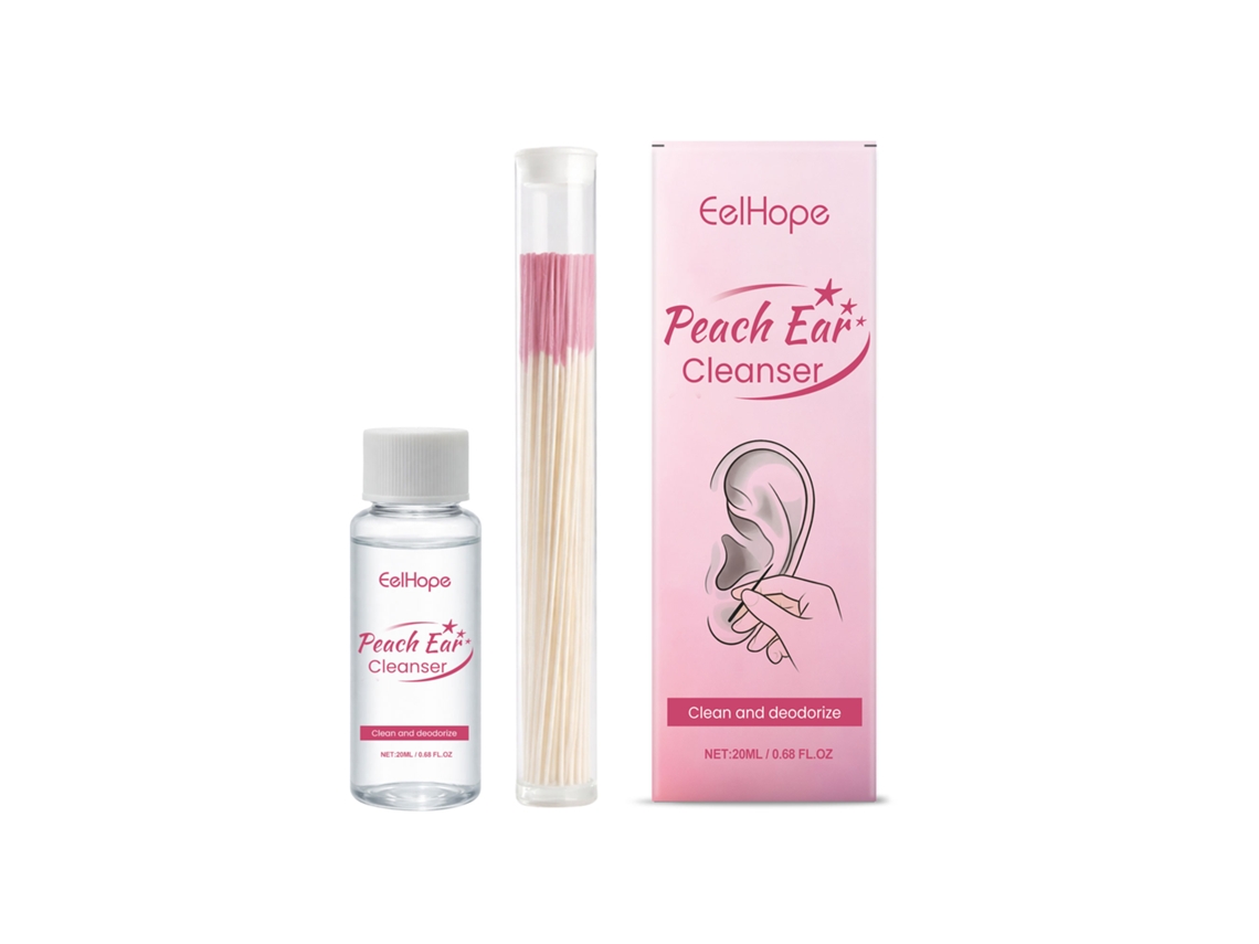 Conjunto De Limpeza De Ouvido Eelhope Peach Cuidado Suave Pele Confortável Diário