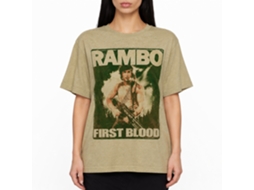 Rockinstone Rambo Movie Poster Heather Khaki Adult T-shirt Size:l