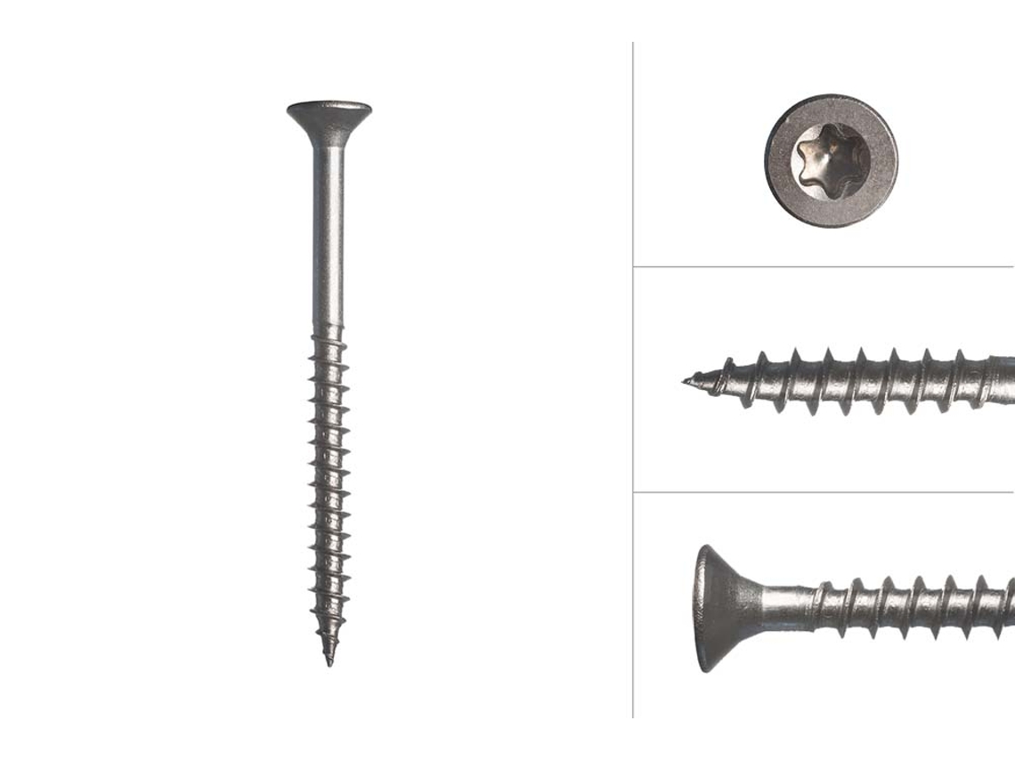 Parafusos para Aglomerado Aço Inoxidável A2 4 X 50 Mm Torx 20 200 Peças WOVAR