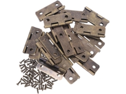 Baluue 20 Peças Mini Dobradiças De Ferro Dobráveis 2, 5cm Com Parafusos Combinando Para Caixa De Joias E Casinha