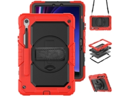 Capa Protetora Para Tablet Com Alça De Ombro, Suporte E Proteção Contra Quedas, Compatível Com Samsung.pc Preto + Vermelho - Galaxy Tab S11 Ultra Sm-x