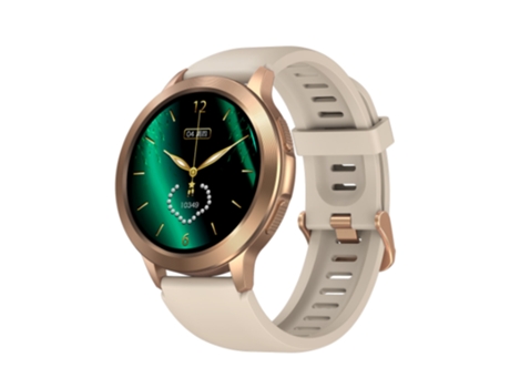 Smartwatch Zeblaze Btalk 2 Dial Ouro 33Mm Pulseira de Borracha Smartwatch ROGBID
